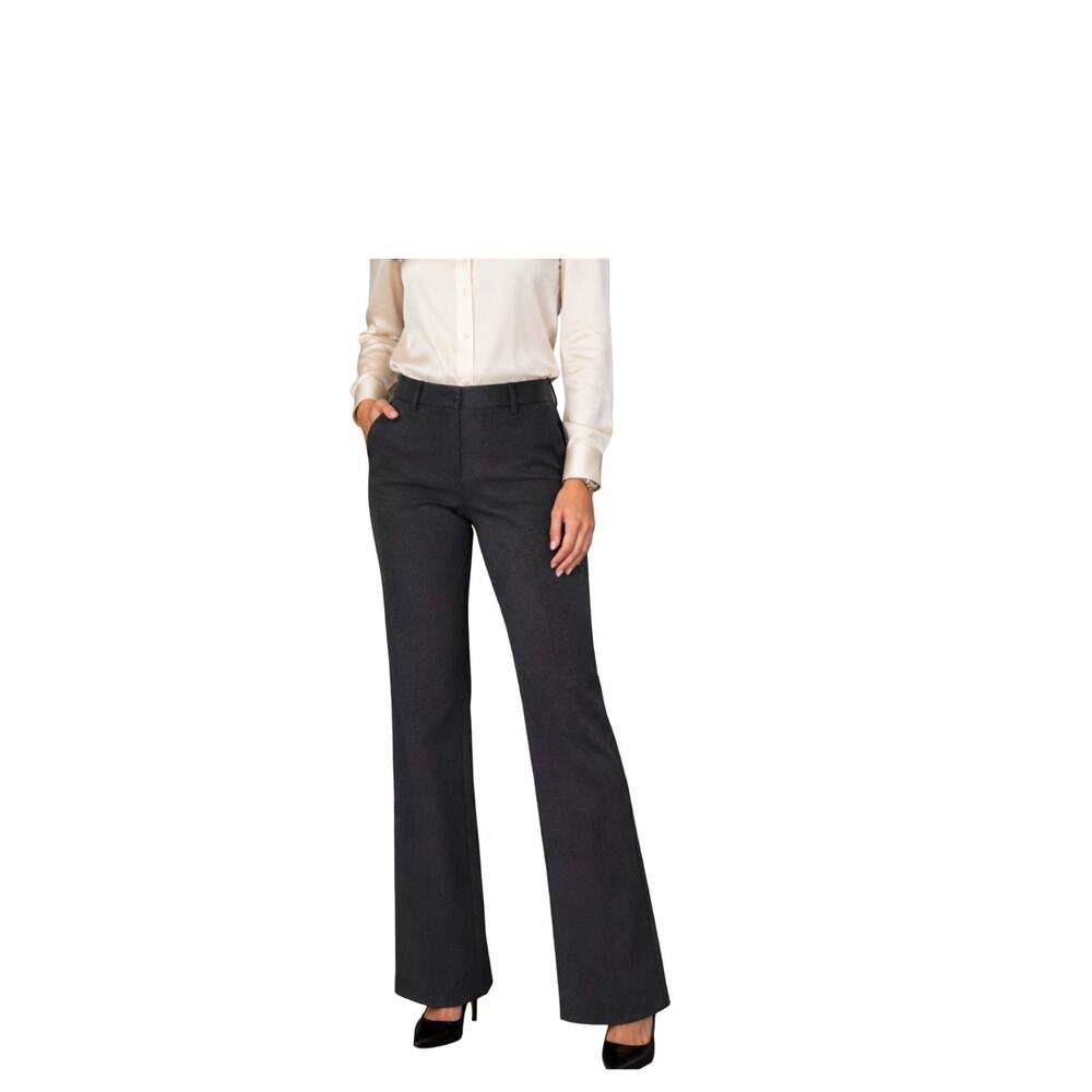 Rafaella Ergofit Pants Womens Size 8P Petite Gray Trouser Flare Hem Stretch NWT